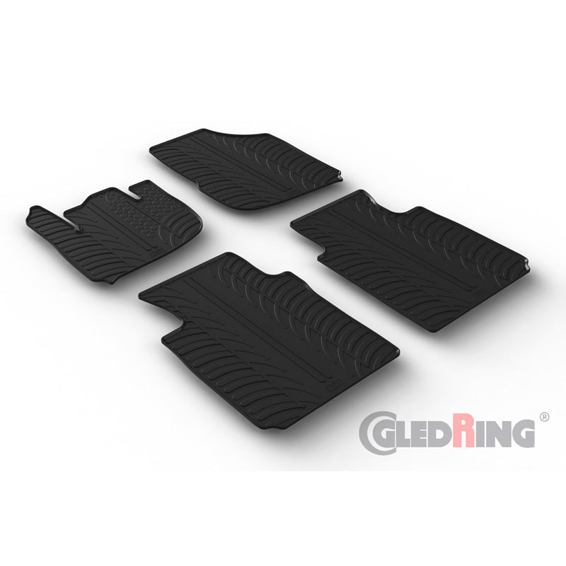 Gledring, Rubber floor mats, Fits Honda HR-V (RV) Hybrid 2021- (T profile 4-piece + clips)