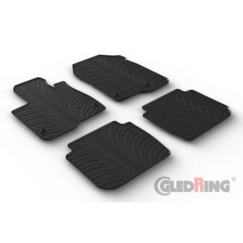 Gledring, rubber vloermatten, passend voor Honda CR-V VI 2023- (T-profiel 4-delig + clips)