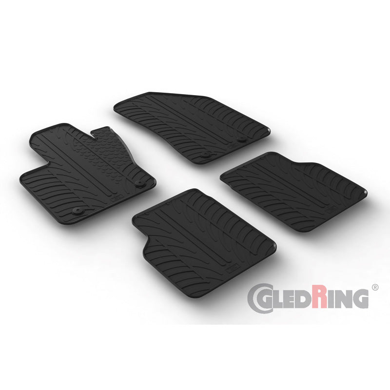 Gledring, tapis en caoutchouc, convient à Jeep Compass 5/2017- (profil T 4 pièces + clips)