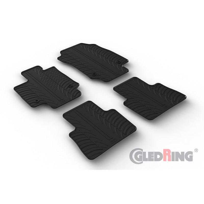 Gledring, rubber mats, fits Lexus NX PHEV 2022- (T profile 4-piece + clips)