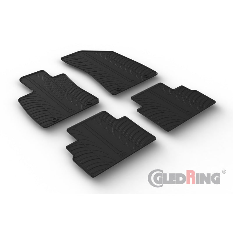 Gledring, rubber vloermatten, past op MG ZS (EV) 2019- (T profiel 4-delige set)