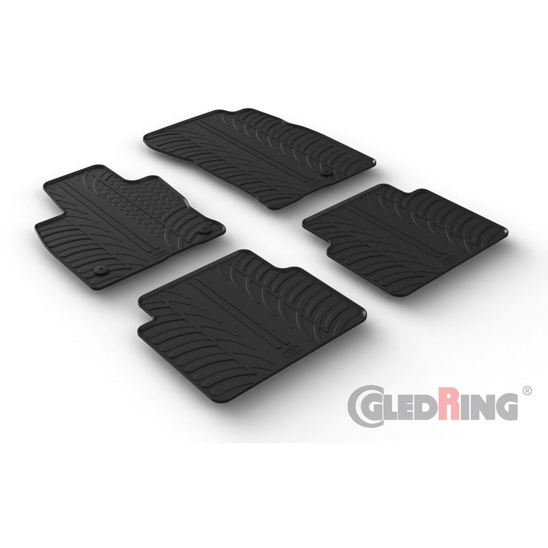 Gledring, rubber mats, fits Ford Kuga III 2019- (T profile 4-piece + clips)