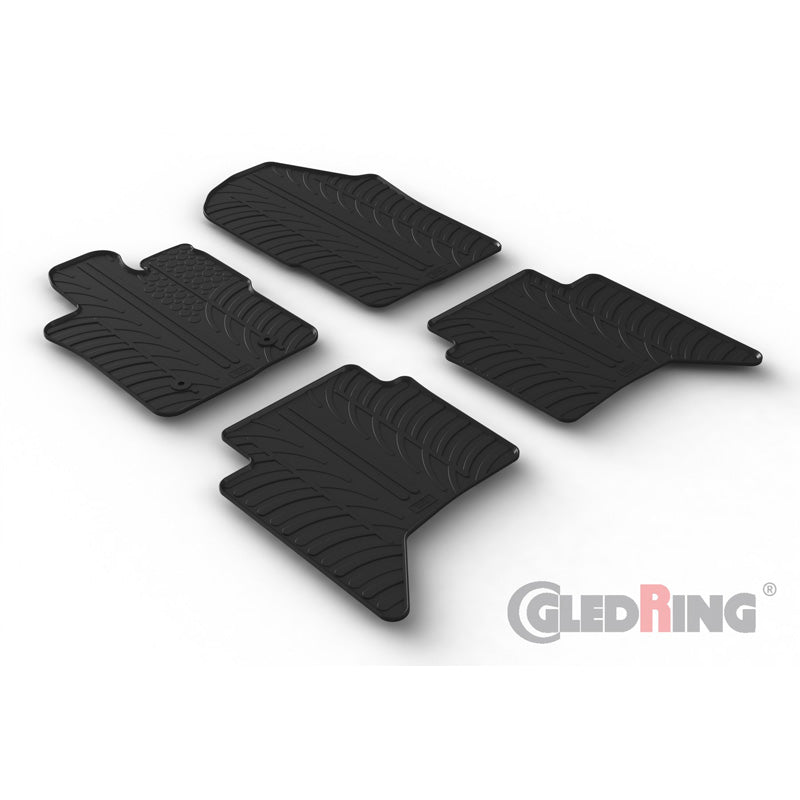 Gledring, tapis en caoutchouc, compatibles avec Ford Ranger (Raptor) II 2022- (Essence) et Volkswagen Amarok II 2022- (profil T 4 pièces + clips)