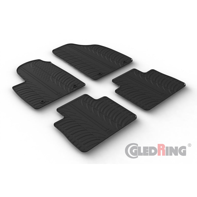 Gledring, Rubber floor mats, Fits MG (E)HS Plug-in-Hybrid 2019- (manual) (T profile 4-piece)