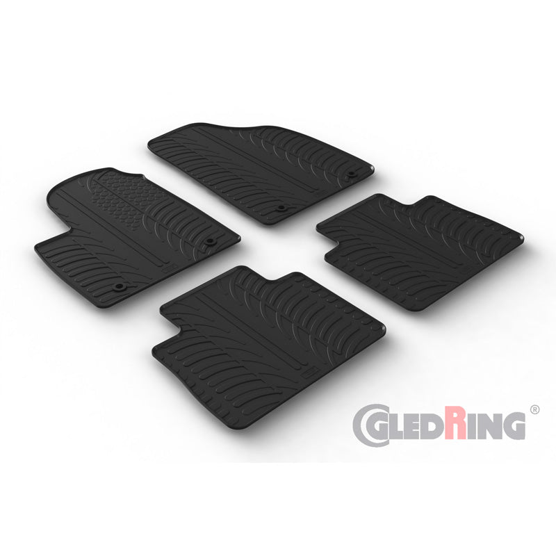 Gledring, Rubber floor mats, Fits MG (E)HS Plug-in-Hybrid 2019- (automatic) (T profile 4 pieces)