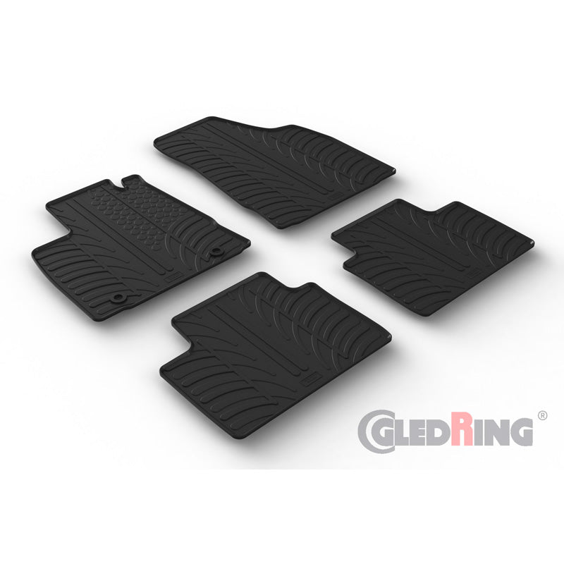 Gledring, tapis en caoutchouc, profil en T, Convient à MG 3 Hybrid+ 2024-, 4 pièces + clips de montage
