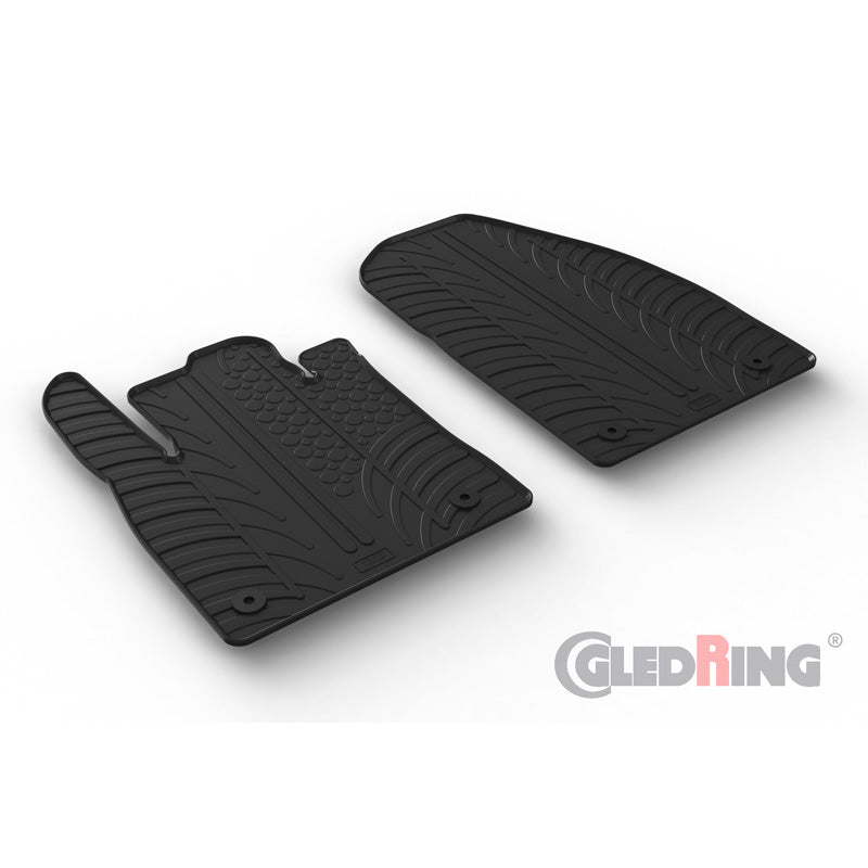 Gledring, rubber mats, fits Ford Transit Courier (Cargo) 2023- (T profile 2-piece + clips)