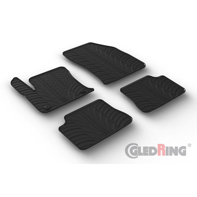 Gledring, rubbermatten, past op Citroën DS3 Crossback E-Tense 2020- (T-profiel 4-delig + clips)