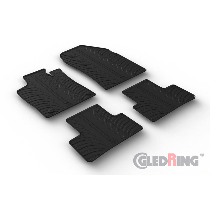 Gledring, Rubber floor mats, fits Citroën DS4 II 2021- incl. Cross (T profile 4-piece + clips)