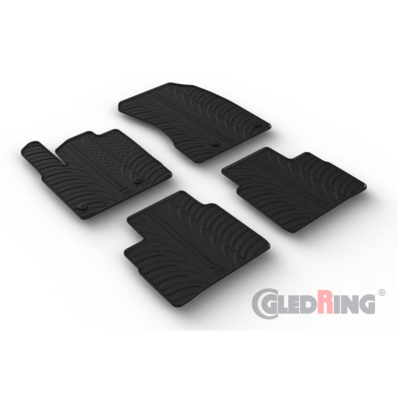 Gledring, tapis en caoutchouc, compatibles avec Nissan X-Trail MHEV 2021- sauf Hybrid (profil T 4 pièces + clips)