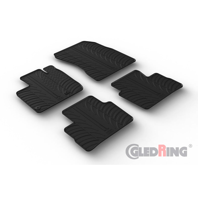 Gledring, tapis en caoutchouc, compatibles avec Nissan Qashqai III (J12) 2021- (profil T 4 pièces + clips)