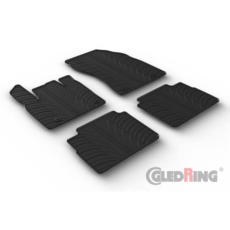Gledring, Rubber floor mats, Fits Nissan X-Trail e-Power Hybrid 2021- (T profile 4 pieces + clips)