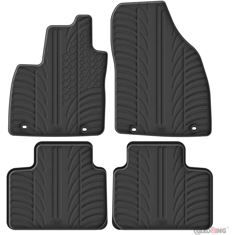 Gledring, jeu de tapis en caoutchouc, profil T avec clips de fixation, convient pour MG ZS II (Hybrid+/Benzin) (2024-)