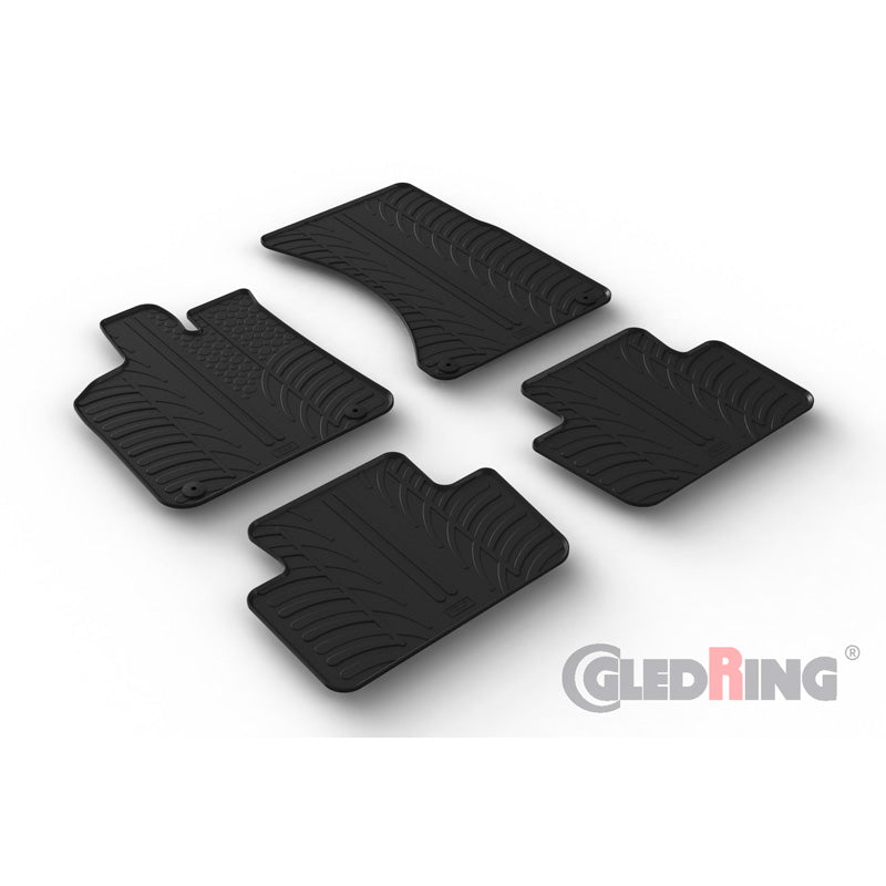 Gledring, rubber mats, fits Porsche Macan (95B) 2014- (T profile 4-piece + clips)