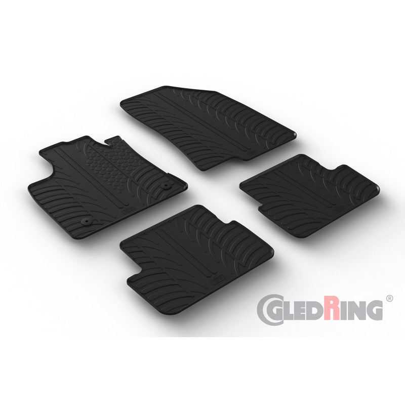Gledring, Rubber floor mats, fits Dacia Sandero III 2020- incl. Stepway (T profile 4-piece + clips)