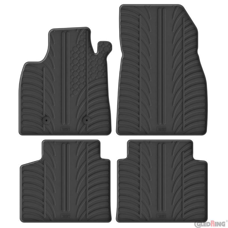 Gledring, tapis en caoutchouc, profil en T, 4 pièces, compatible avec Dacia Bigster Full Hybrid 155 (2024-)