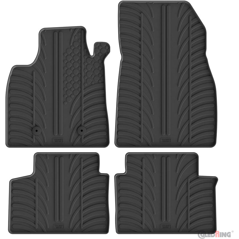 Gledring, Rubber mat set, T profile with 4 pieces + mat clips, Fits Dacia Duster III Hybrid 140/155 & Eco G-100 (2024-)