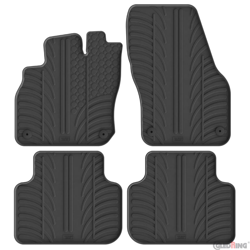 Gledring, Floor Mat Set, Rubber (T-profile), 4-pcs + Mat clips, fits Cupra Terramar (KP1) e-Hybrid (PHEV) (2024-)