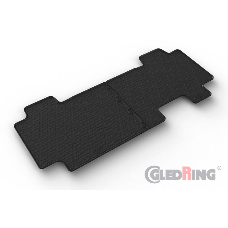 Gledring, Rubber Floor Mat Set, Fits Citroën Spacetourer 2016-, Fiat Scudo 2022-, Opel Zafira Life 2019-, Peugeot Traveller 2016-, Toyota Proace Verso 2016-, 2nd row, with mounting clips