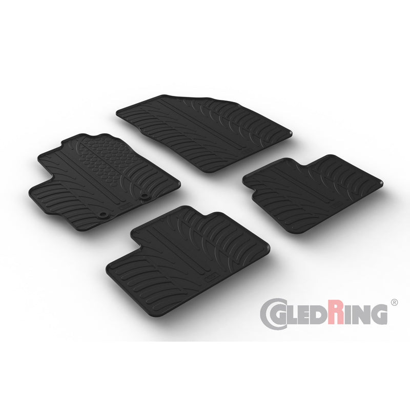 Gledring, tapis en caoutchouc, convient à Toyota Aygo X 2022- (profil T 4 pièces + clips)