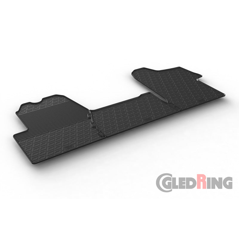 Gledring, Rubber floor mats, fits Opel Movano 2015-2022 & Renault Master 2015-2022 & 2023- (G profile 3-piece)