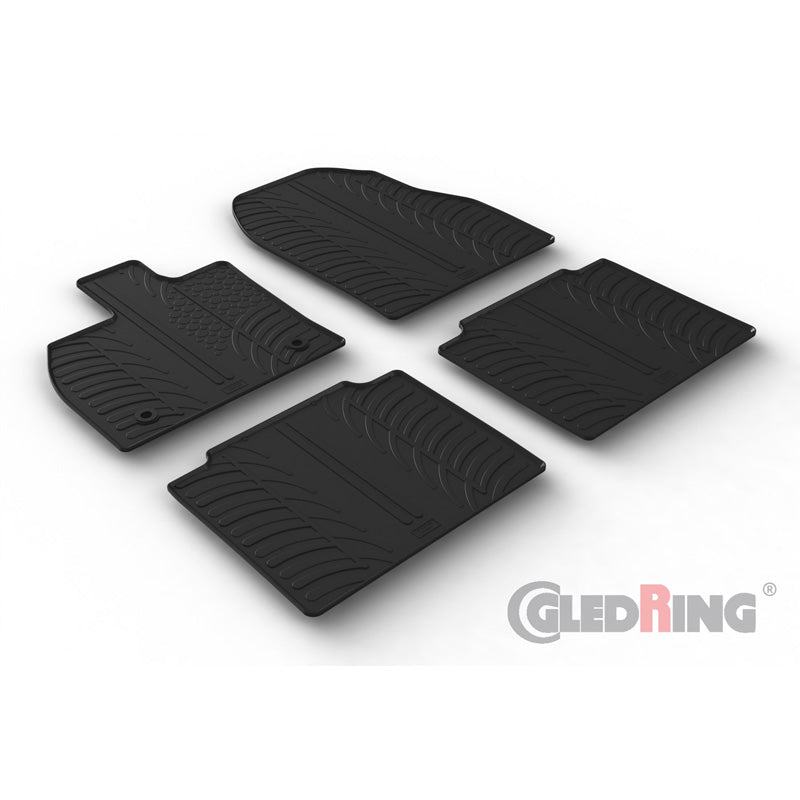 Gledring, Rubber Mats, fits Toyota bZ4X & Subaru Solterra 2021- (T profile 4-piece + clips)