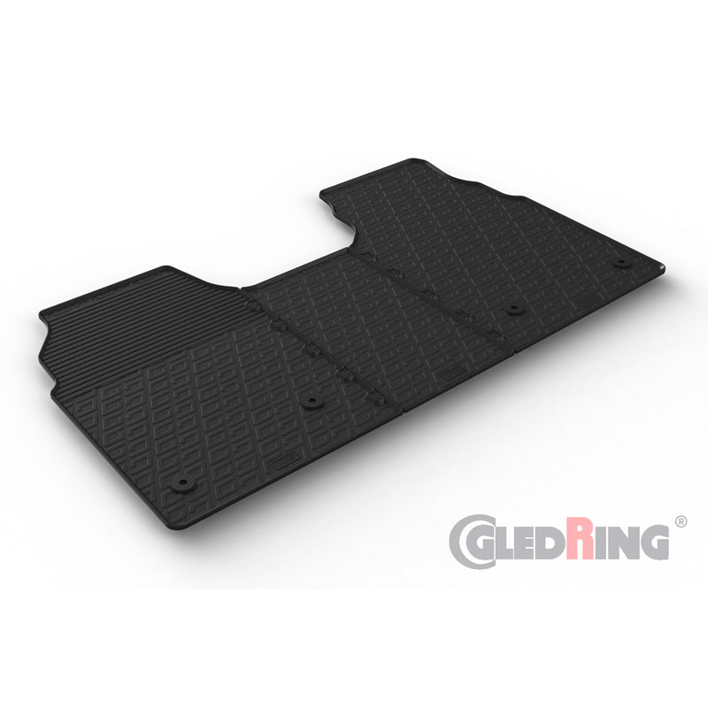 Gledring, G-profile rubber floor mats, Fits Ford Tourneo Custom 2023-, Manual transmission, 3 pieces + mounting clips