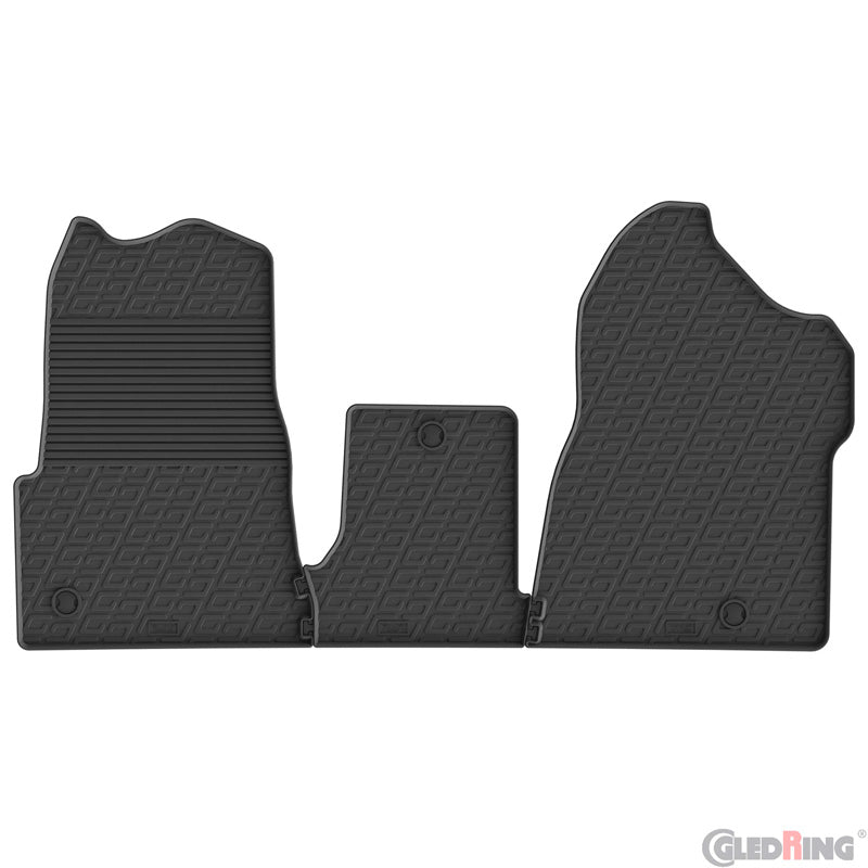 Gledring, Rubber floor mats, Fits Renault Master IV 2024-, G-profile, 3 pieces incl. mounting clips