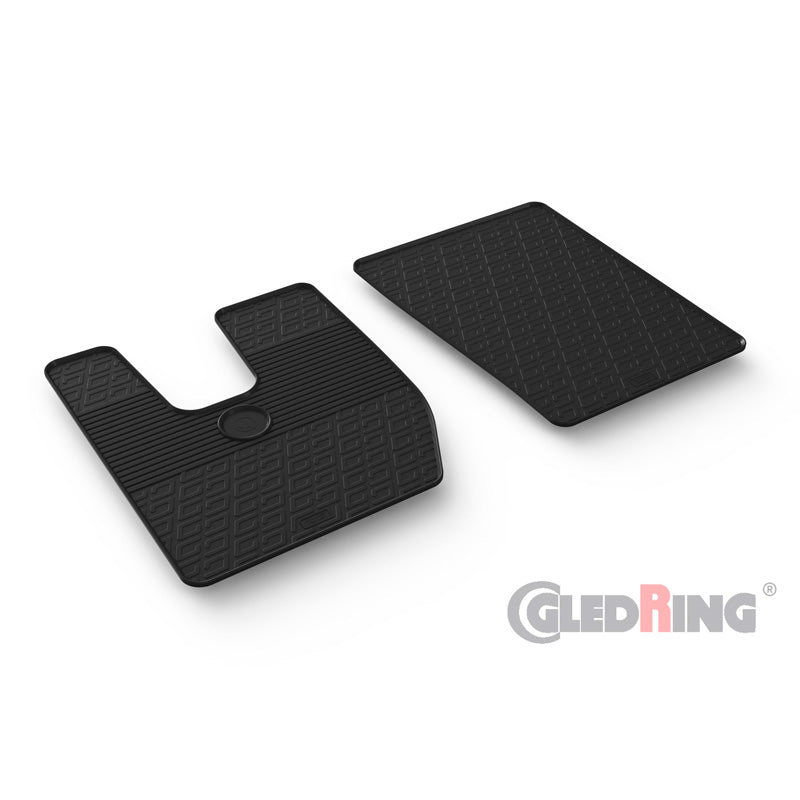 Gledring, Rubber floor mats, Fits Iveco S-Way 2019- (G profile 2-piece + clips)