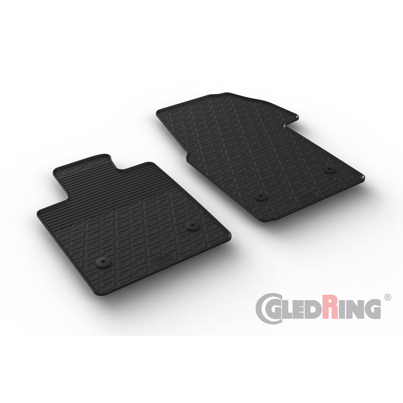Gledring, Rubber floor mats, Fits Volkswagen Transporter T7 Multivan 2021- (G profile 2 pieces + clips)