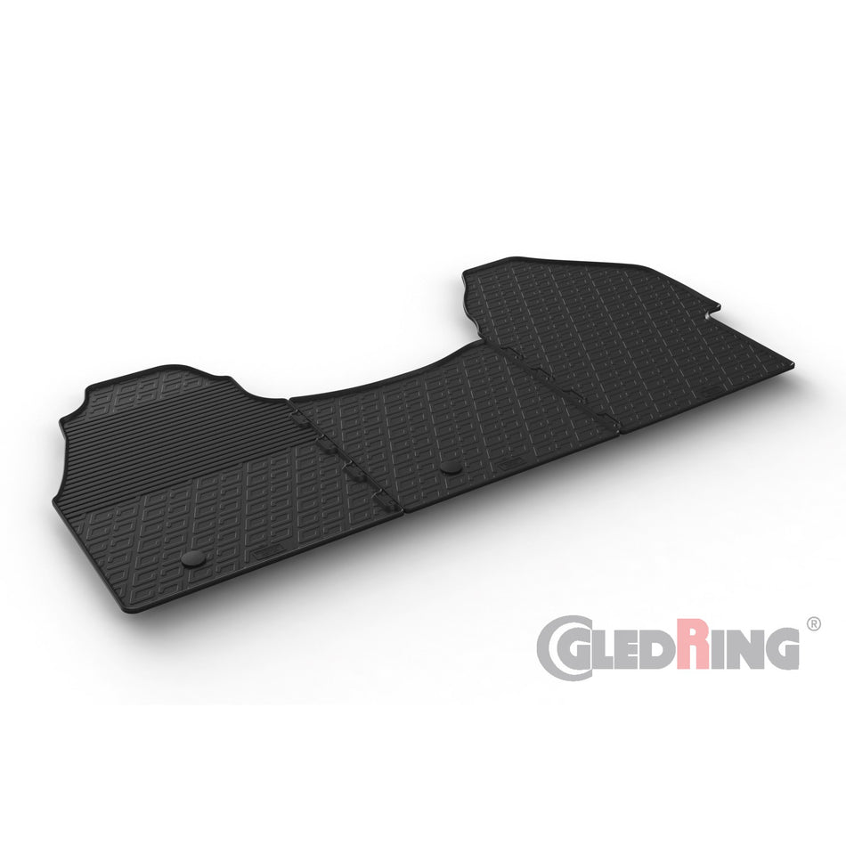 Gledring, tapis en caoutchouc, adaptés à Mercedes Sprinter Fourgon 910 Cargo 5/2018- (profil G 3 pièces + clips)