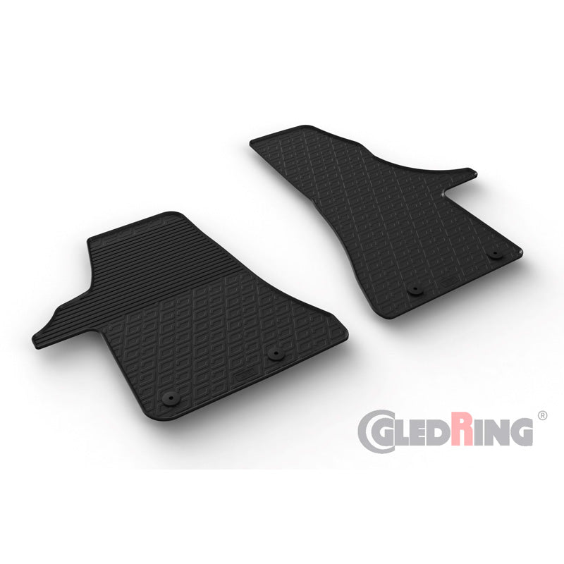 Gledring, Rubber floor mats, fits Volkswagen Transporter T6.1 2020- (G profile 2-piece + clips)