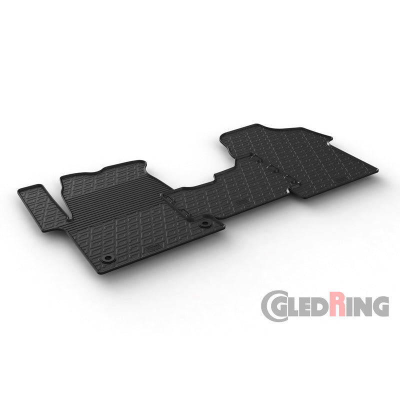 Gledring, Rubber Mats, Fits Citroen Jumpy / Peugeot Expert / Toyota Proace 2016- & Opel Vivaro Cargo 2019- & Fiat Scudo 2022- (G profile 3 pieces + clips)