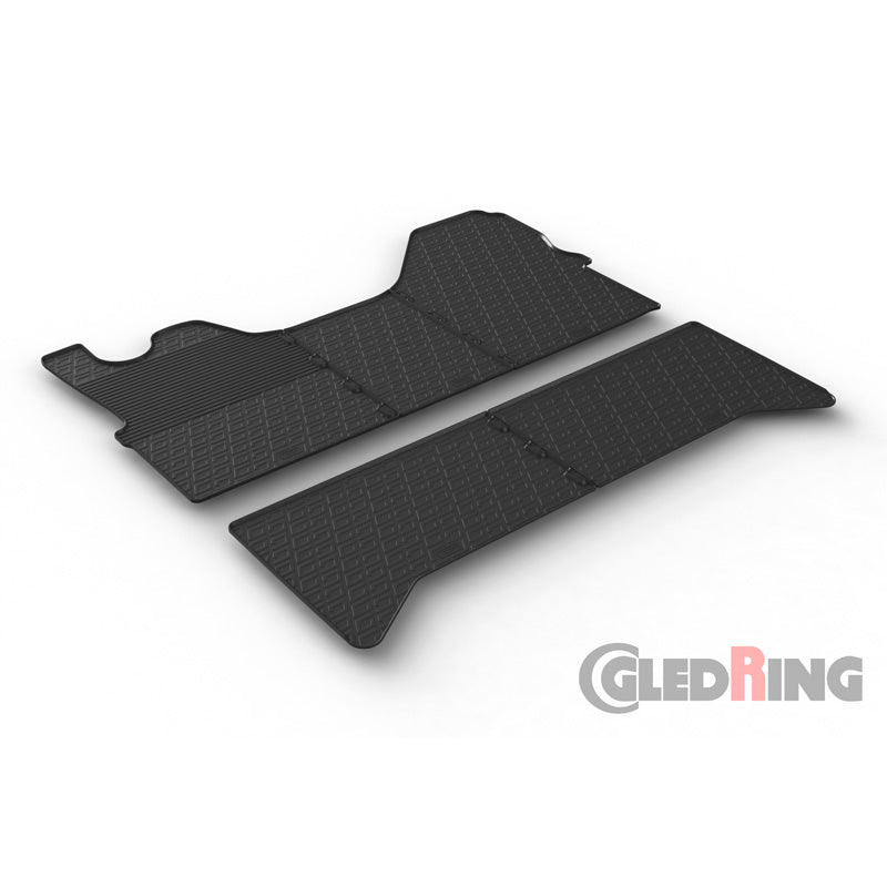 Gledring, Rubber floor mats, Fits Iveco Daily HD Double Cab 2014- (G profile 5-piece)