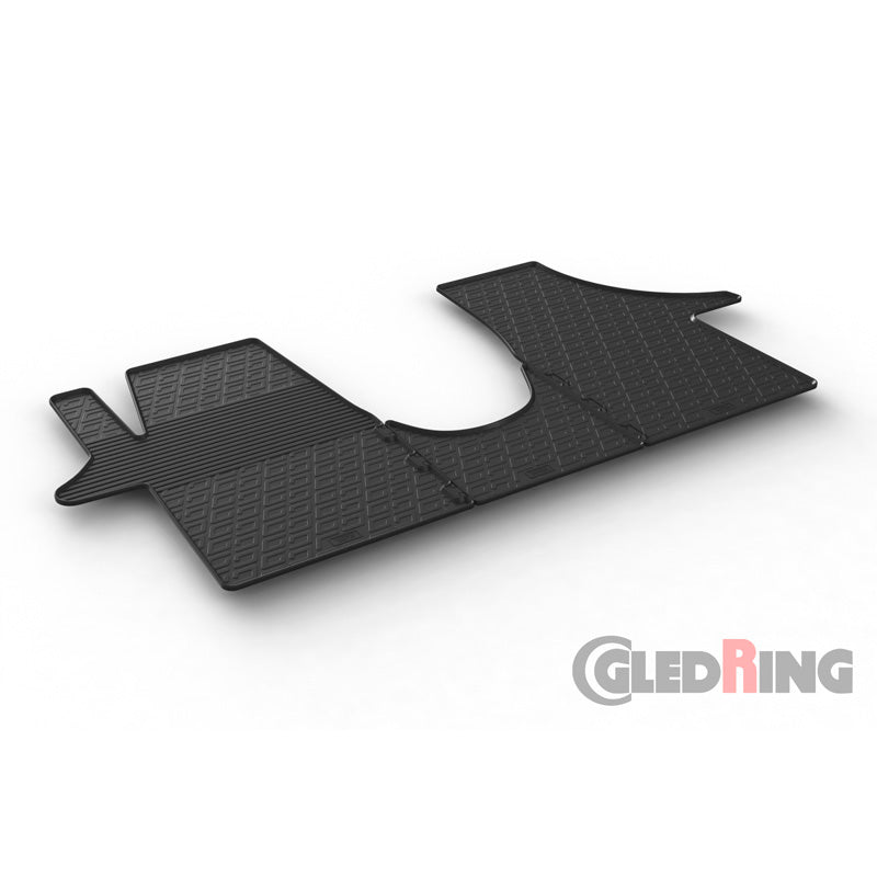Gledring, Rubber Floor Mats, Fits Volkswagen Transporter T5 2003-2015 & T6 2015-2020 (TK profile 3-piece)