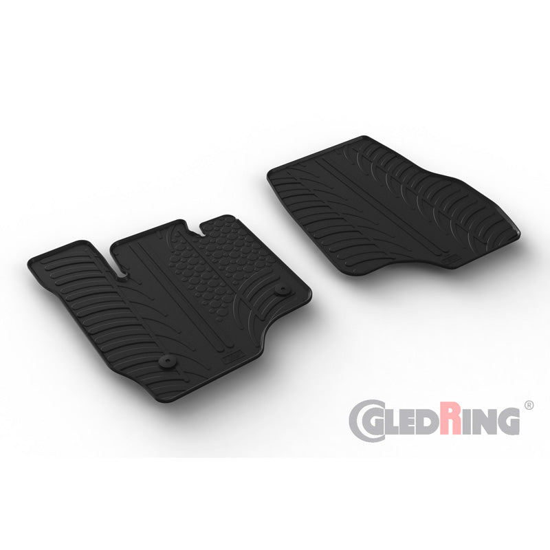 Gledring, Rubber Mats, Fits Ford F-150 Super Crew (13&14th Gen.) 2015-2021 & 2021- (T profile 2-piece + clips)