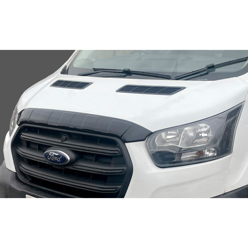RGM, déflecteur de capot, compatible avec Ford Transit IV Facelift 2020- Noir brillant