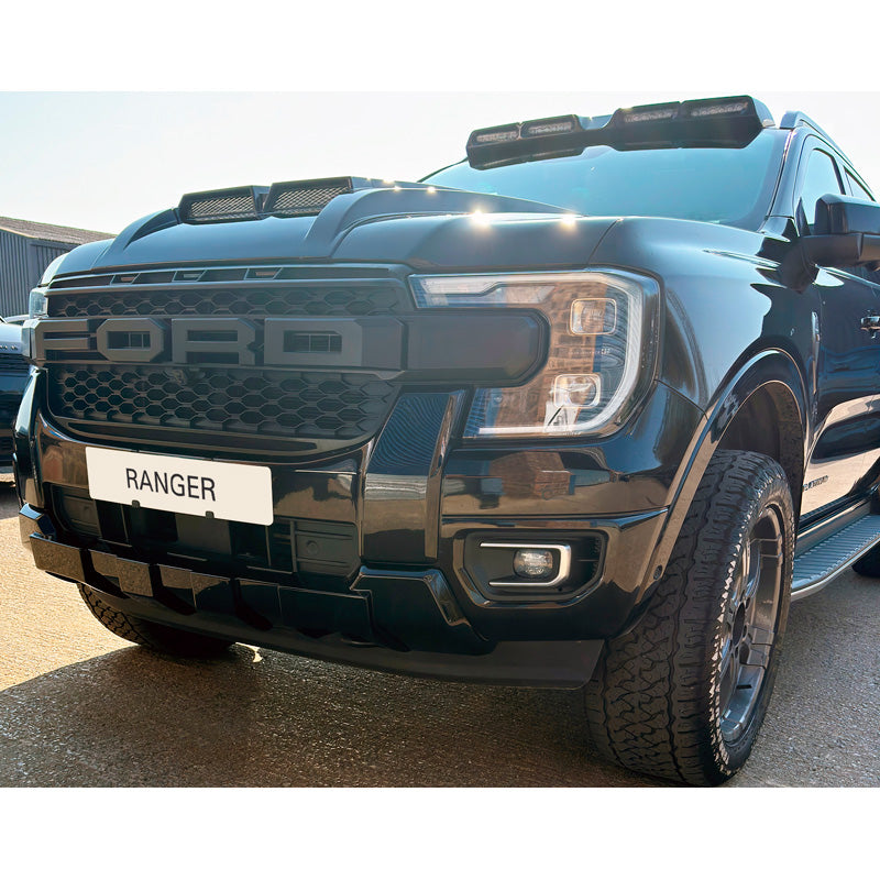 RGM, sabot de protection, noir brillant ABS, compatible avec Ford Ranger Platinum / Tremor / XL / XL (2024-)