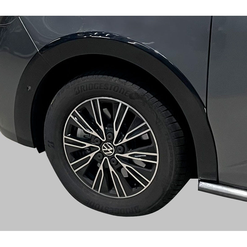 RGM, Set Wheel arch extensions, fits Volkswagen T7 Multivan 2021- Long Wheel Base - Black (with Park Assist)