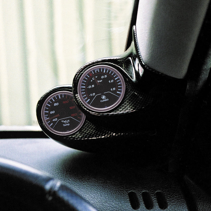 RGM, A-stijlbevestiging Rechts - 2x 52mm -, past op Renault Clio III 1998-2005 - Carbon-Look