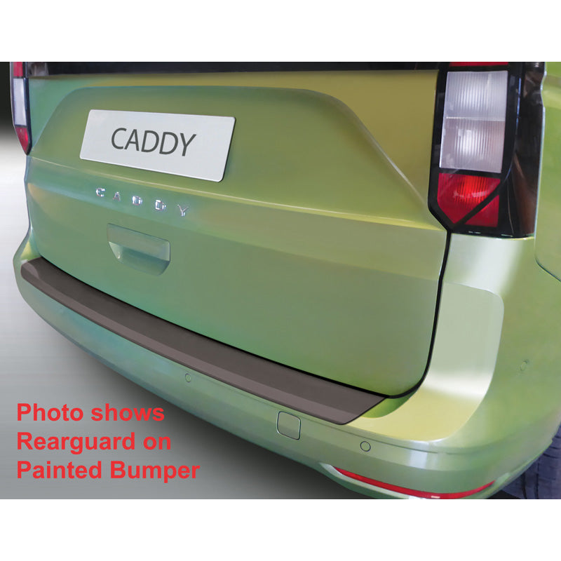 RGM, Rear bumper protector, ABS plastic, fits Volkswagen Caddy V Box/MPV 2020- (Hatch & rear tail doors) (for unpainted bumpers) Black