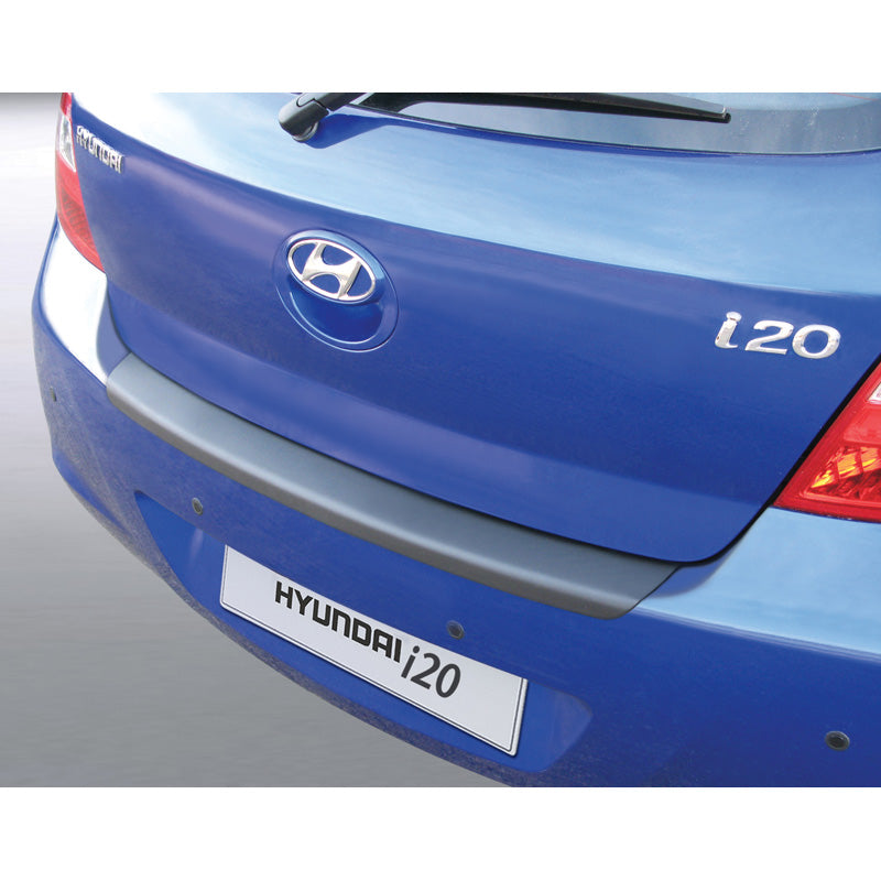 RGM, Rear bumper protector, ABS plastic, fits Hyundai i20 5 doors 2009-2012 Black