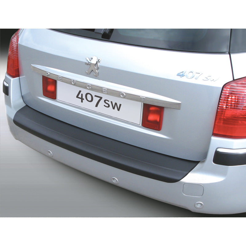 RGM, Protection de pare-chocs arrière, plastique ABS, convient à Peugeot 407 SW -2009 Noir