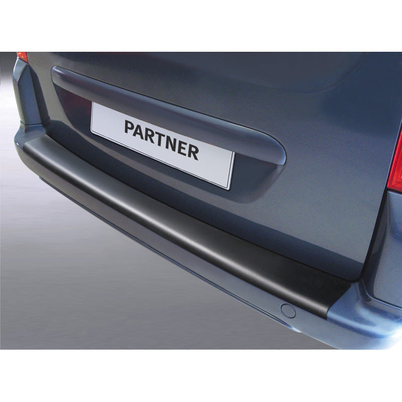 RGM, Rear bumper protector, ABS plastic, fits Peugeot Partner 2008- (for painted bumpers) Black