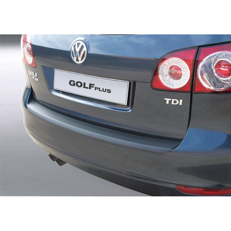 RGM, Rear bumper protector, ABS plastic, fits Volkswagen Golf VI Plus 2009-2014 Black
