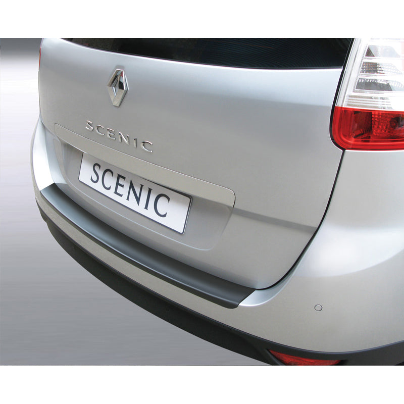 RGM, achterbumperbeschermer, ABS kunststof, past op Renault Grand Scenic 5 doors 2009-2016 (voor gespoten bumpers) Zwart