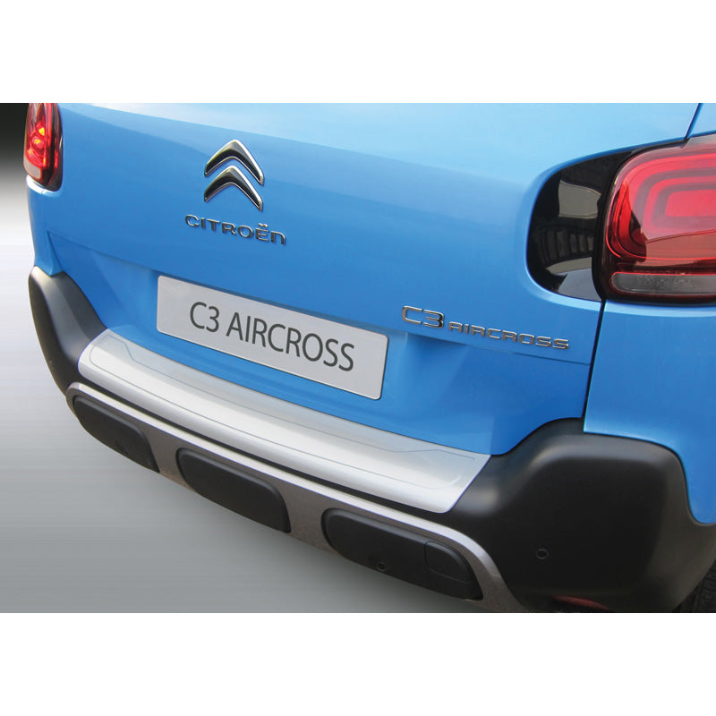 RGM, Rear Bumper Protector, ABS, Black, Fits Citroën C3 Aircross 2017-, '3D-shaped'