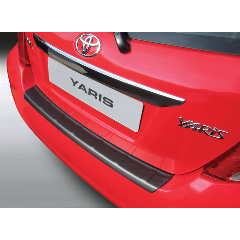 RGM, Rear bumper protector, ABS plastic, fits Toyota Yaris 3/5 doors 9/2011-8/2014 'Ribbed' Black