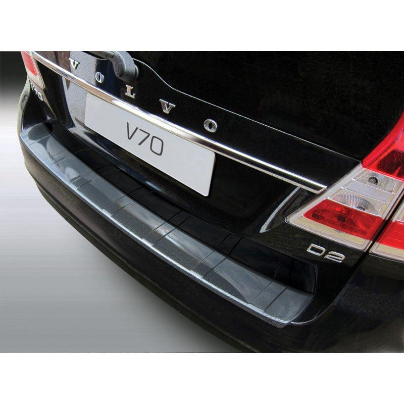 RGM, Achterbumperbeschermer, ABS-kunststof, past op Volvo V70 2013-2016 (excl. XC70) 'Geribd' Carbon look