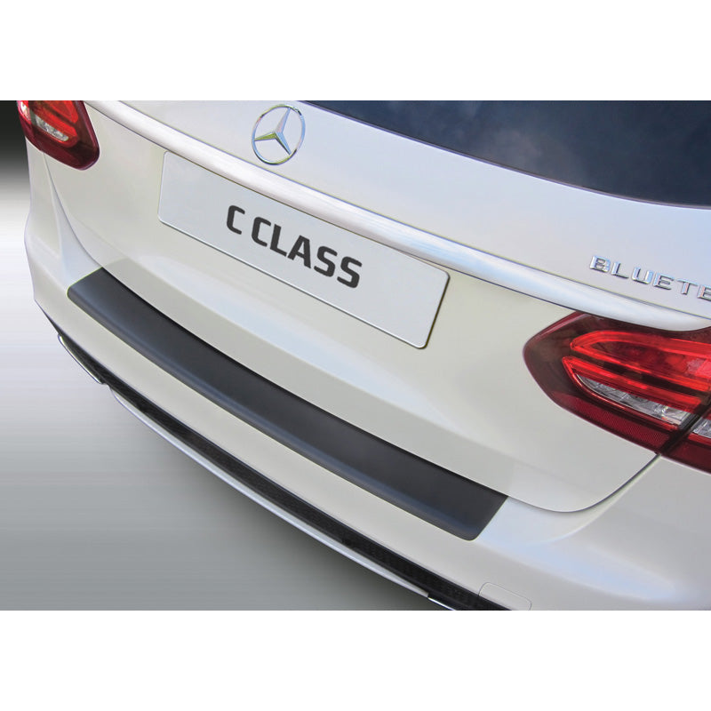 RGM, Rear bumper protector, ABS plastic, fits Mercedes C-Class W205 Estate 6/2014-6/2021 Black